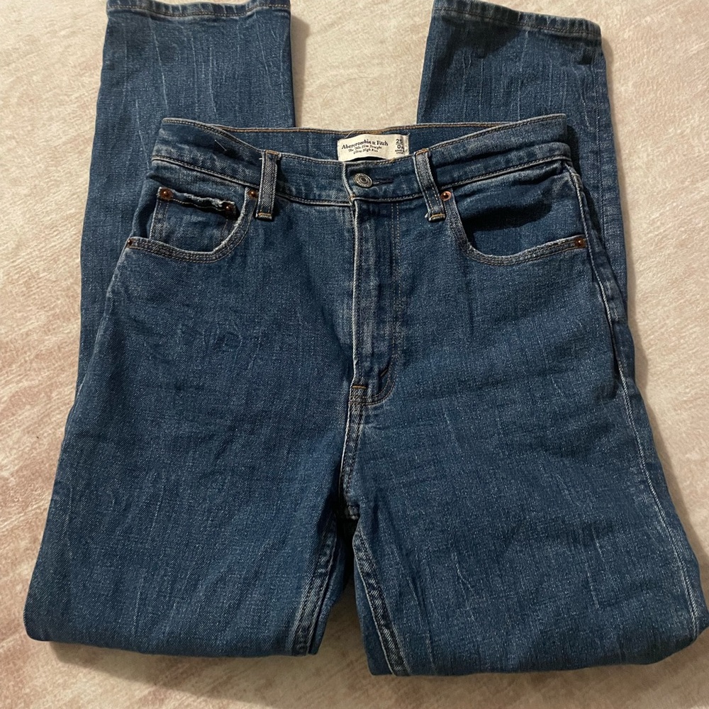 Abercrombie & Fitch Women's Blue Straight Leg Jeans